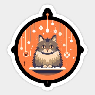 Norwegian Forest Cat Xmas Ornament, Love Cats Sticker